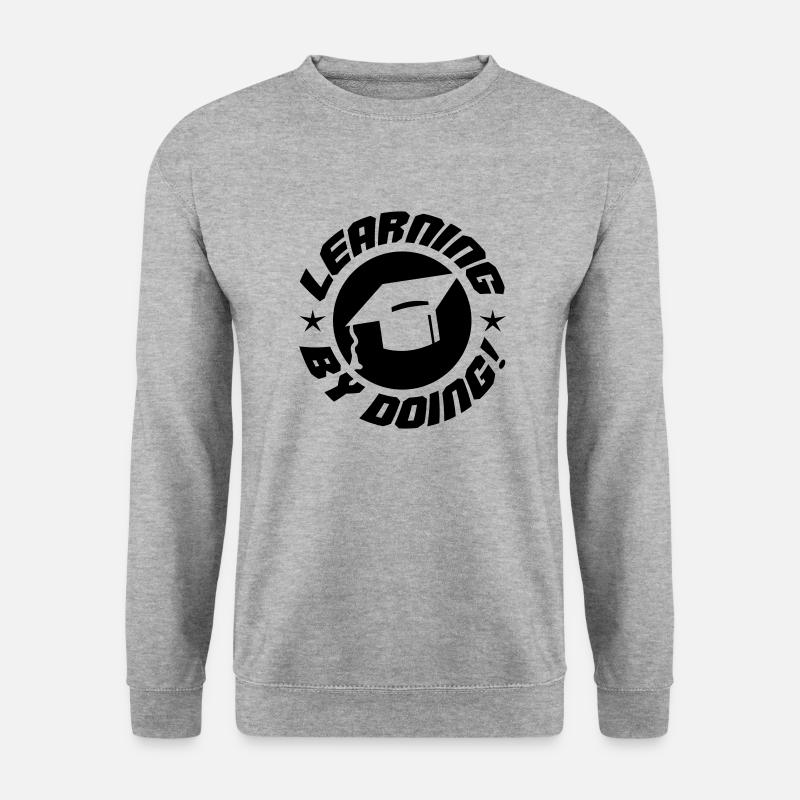 learning by doing - Unisex Pullover - Weißgrau meliert