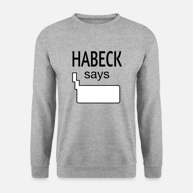 HABECK says - Unisex Pullover - Weißgrau meliert