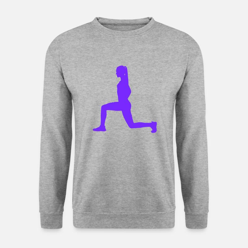 woman squat - Unisex Pullover - Weißgrau meliert