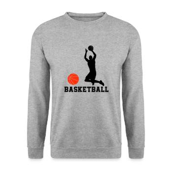 Basketball - Unisex Sweatshirt - salt & pepper - Front - Alina (178cm) & Michal (187cm)