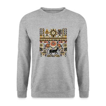 Folklore africain - Sweat-shirt Unisexe - gris chiné - Devant - Alina (178cm) & Michal (187cm)