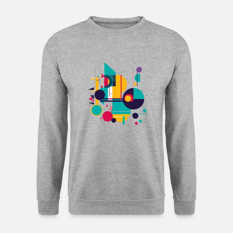 Abstraktes Design - Unisex Pullover - Weißgrau meliert
