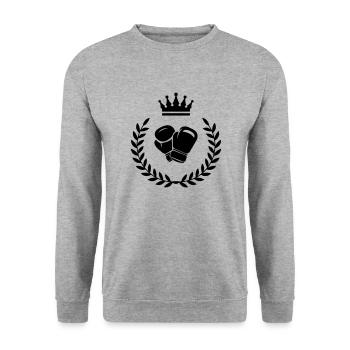 Icône Boxer - Sweat-shirt Unisexe - gris chiné - Devant - Alina (178cm) & Michal (187cm)