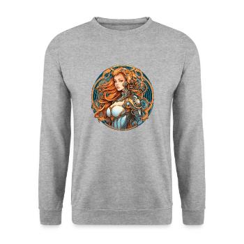 Beauty ex Machina 9 - Unisex Sweatshirt - salt & pepper - Front - Alina (178cm) & Michal (187cm)