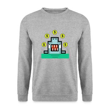 Dollar shark juggler - Unisex Sweatshirt - salt & pepper - Front - Alina (178cm) & Michal (187cm)