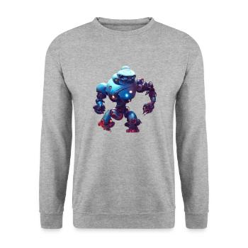 Android - Unisex Pullover - Weißgrau meliert - Vorne - Alina (178cm) & Michal (187cm)