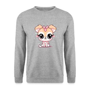 Nalla the little sad dog - Unisex Sweatshirt - salt & pepper - Front - Alina (178cm) & Michal (187cm)