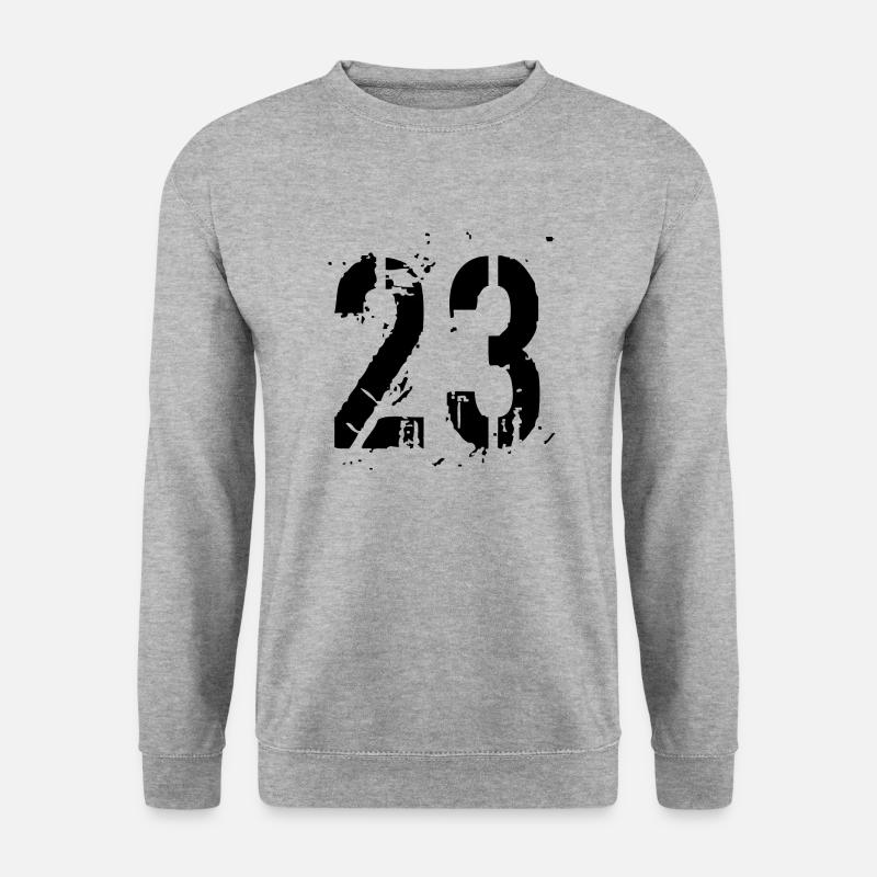 23 Zahl 23 Jahre - Unisex Pullover - Weißgrau meliert