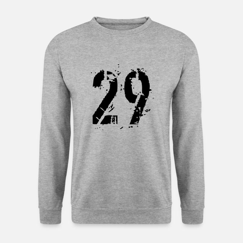 29 Nummer 29 - Unisex Pullover - Weißgrau meliert