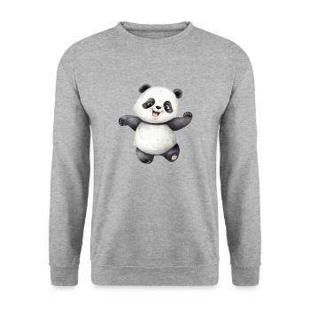 Panda / Classe Panda - Sweat-shirt Unisexe - gris chiné - Devant - Alina (178cm) & Michal (187cm)