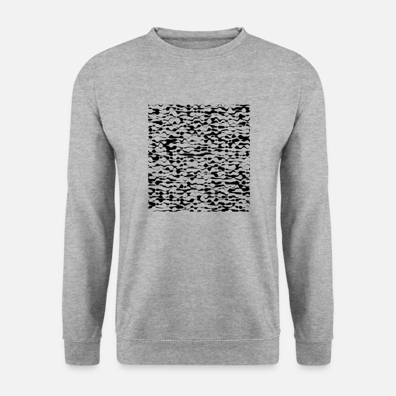 Abstrakte geometrische Linien - Unisex Pullover - Weißgrau meliert