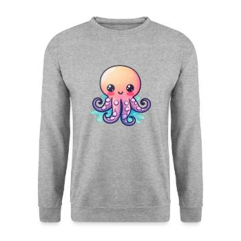 Bébé Poulpe Kraken - Sweat-shirt Unisexe - gris chiné - Devant - Alina (178cm) & Michal (187cm)