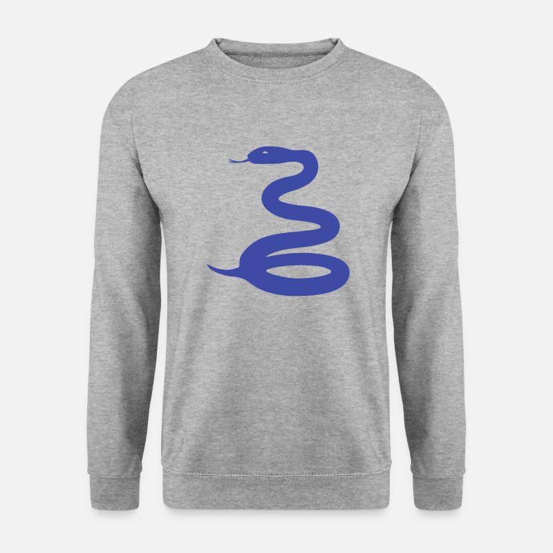Trigonozepale blaue Schlange - Unisex Pullover - Weißgrau meliert