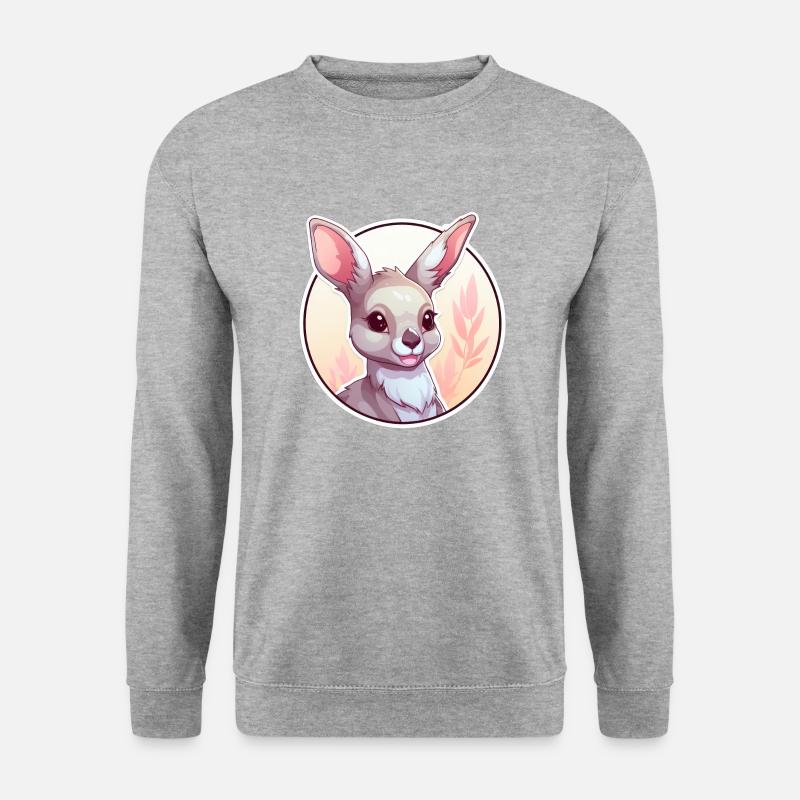 Känguru - Unisex Pullover - Weißgrau meliert