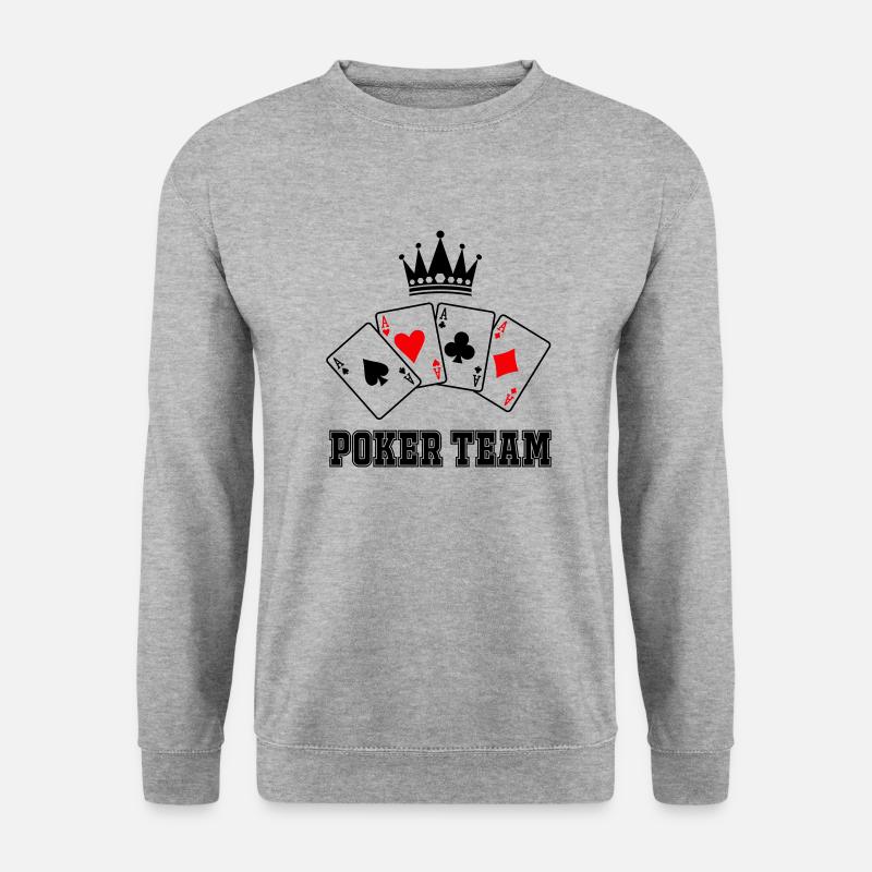poker team - Unisex Pullover - Weißgrau meliert