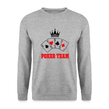 Équipe de poker - Sweat-shirt Unisexe - gris chiné - Devant - Alina (178cm) & Michal (187cm)