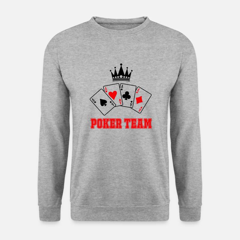 poker team - Unisex Pullover - Weißgrau meliert
