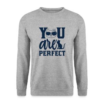 perfect - Unisex Pullover - Weißgrau meliert - Vorne - Alina (178cm) & Michal (187cm)