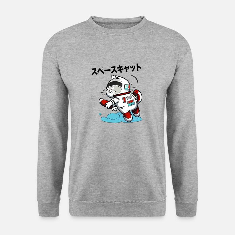 CHAT DE L’ESPACE JAPONAIS - Sweat-shirt Unisexe - gris chiné