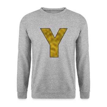 Lettre Y Or - Sweat-shirt Unisexe - gris chiné - Devant - Alina (178cm) & Michal (187cm)
