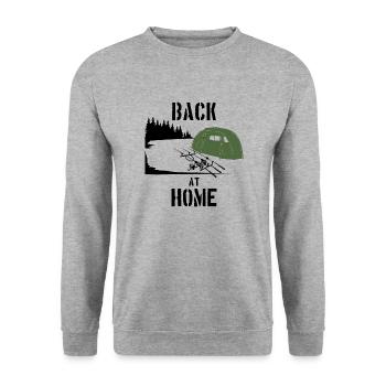 Back at Home Carphunter Carp Carp Carp Angler - Unisex Sweatshirt - salt & pepper - Front - Alina (178cm) & Michal (187cm)