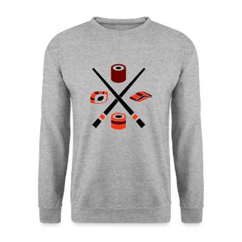 sushi - Unisex Sweatshirt - salt & pepper - Front - Alina (178cm) & Michal (187cm)