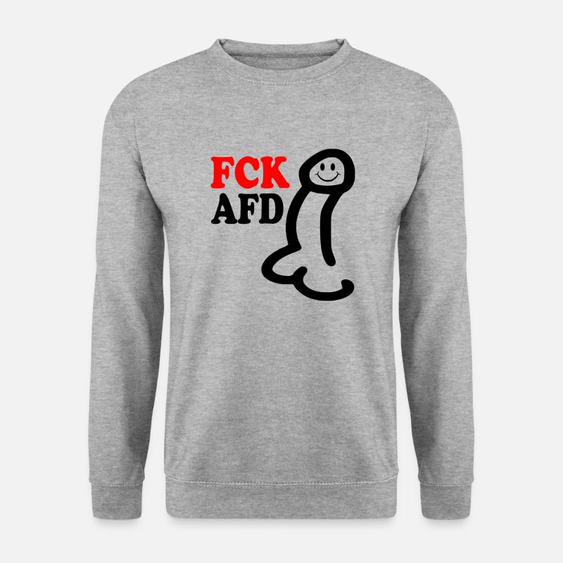 Fck afd penis - Unisex Pullover - Weißgrau meliert