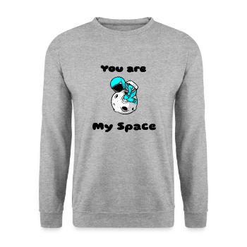 Astronaut - Unisex Pullover - Weißgrau meliert - Vorne - Alina (178cm) & Michal (187cm)