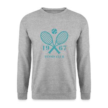1967 Tennisclub - Unisex Pullover - Weißgrau meliert - Vorne - Alina (178cm) & Michal (187cm)