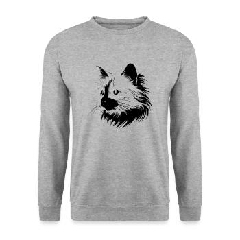 Cat, cat motif - Unisex Sweatshirt - salt & pepper - Front - Alina (178cm) & Michal (187cm)