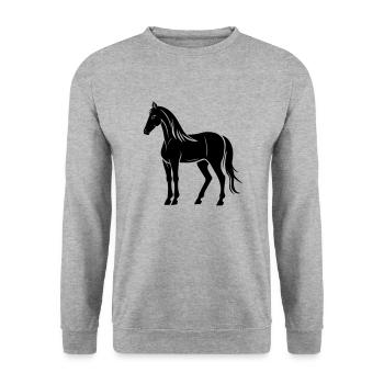 Horse - Unisex Sweatshirt - salt & pepper - Front - Alina (178cm) & Michal (187cm)