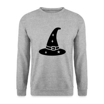 Magischer Hut - Unisex Pullover - Weißgrau meliert - Vorne - Alina (178cm) & Michal (187cm)