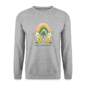 Funny Saint Patrick'day ! - Sweat-shirt Unisexe - gris chiné - Devant - Alina (178cm) & Michal (187cm)