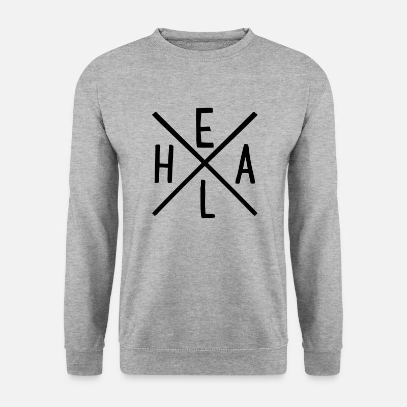 heilen - Unisex Pullover - Weißgrau meliert