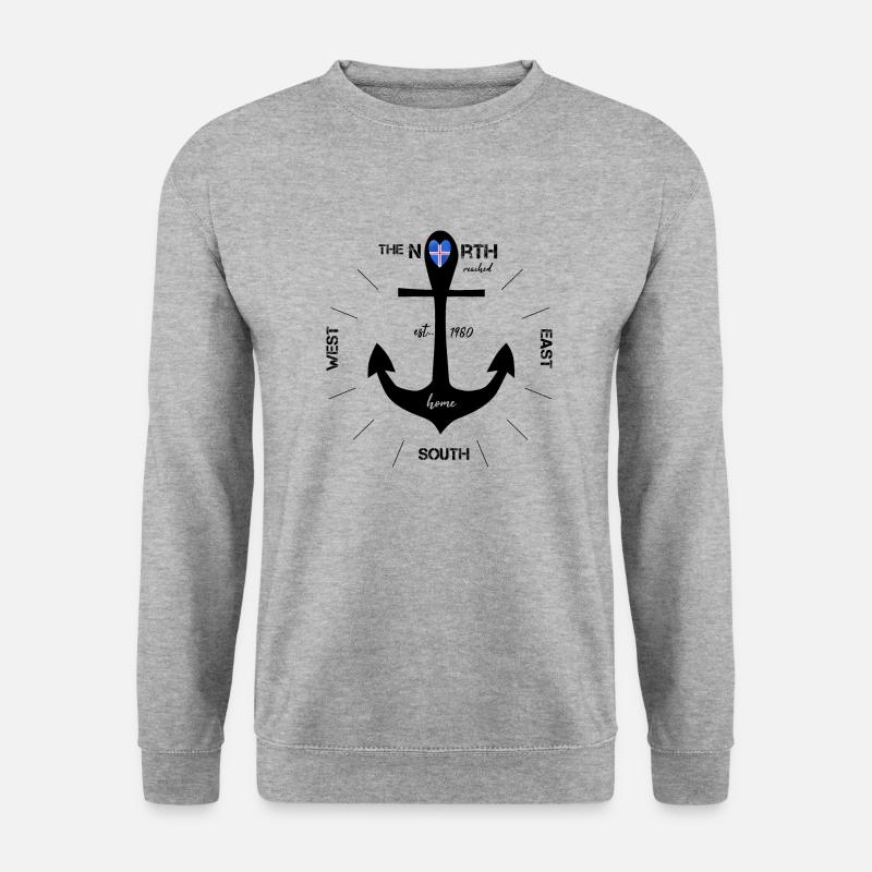 Anker Island Urlaub - Unisex Pullover - Weißgrau meliert