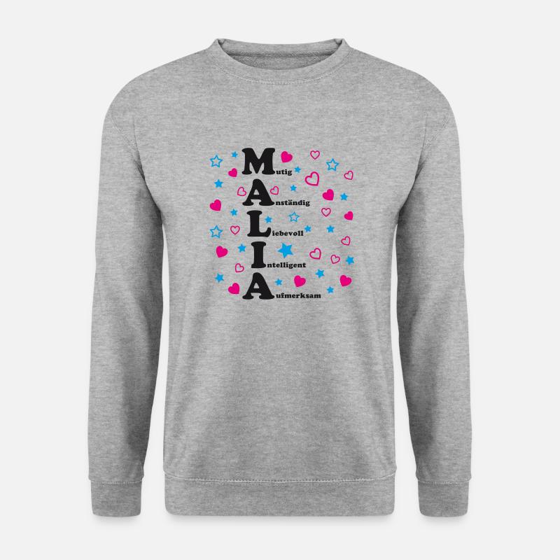 Malia - Unisex Pullover - Weißgrau meliert