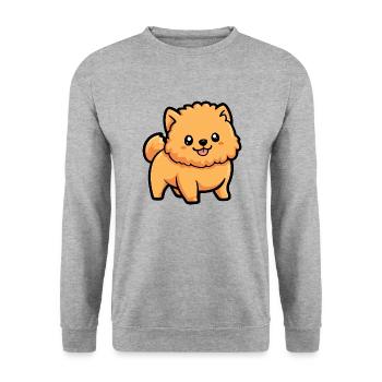Chow Chow Dog Comic Cute - Unisex Sweatshirt - salt & pepper - Front - Alina (178cm) & Michal (187cm)