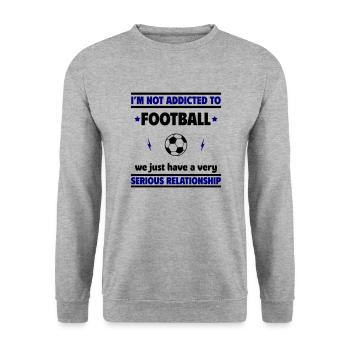 Ich bin nicht süchtig nach Fußball - Unisex Pullover - Weißgrau meliert - Vorne - Alina (178cm) & Michal (187cm)