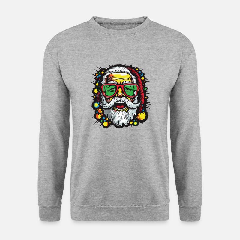 santa weihnachtsmann - Unisex Pullover - Weißgrau meliert