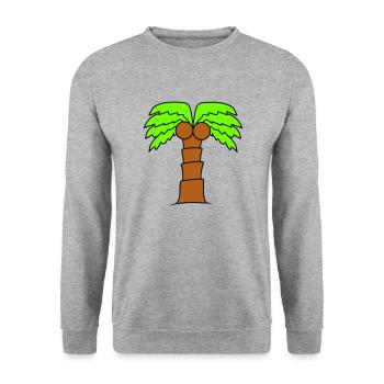 Palm Tree Island Tree Beach Holiday Coconut Sea Cool - Unisex Sweatshirt - salt & pepper - Front - Alina (178cm) & Michal (187cm)