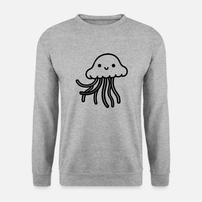 Qualle - Unisex Pullover - Weißgrau meliert