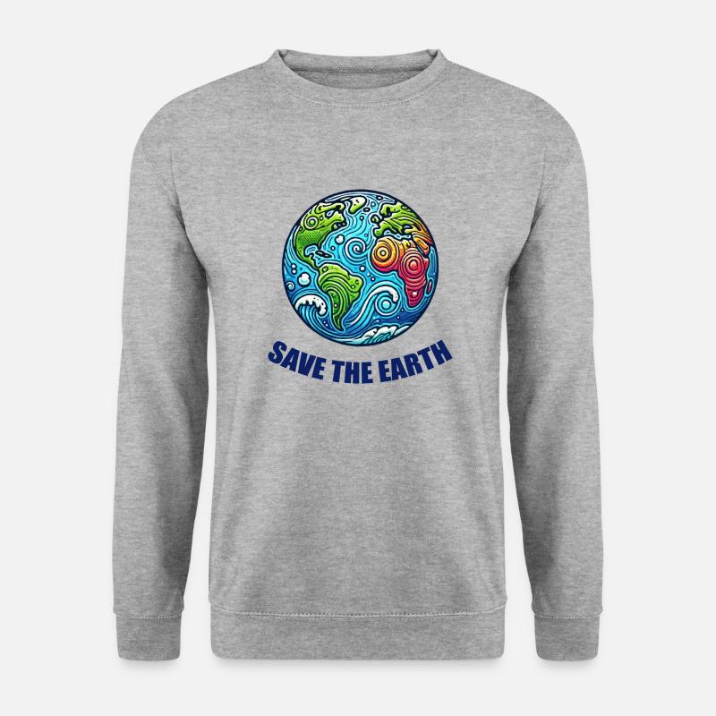 Erde Planet - Unisex Pullover - Weißgrau meliert