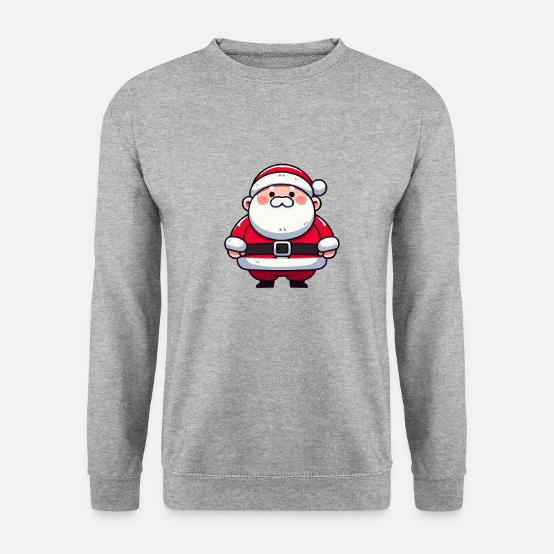 Weihnachtsmann Cartoon - Unisex Pullover - Weißgrau meliert