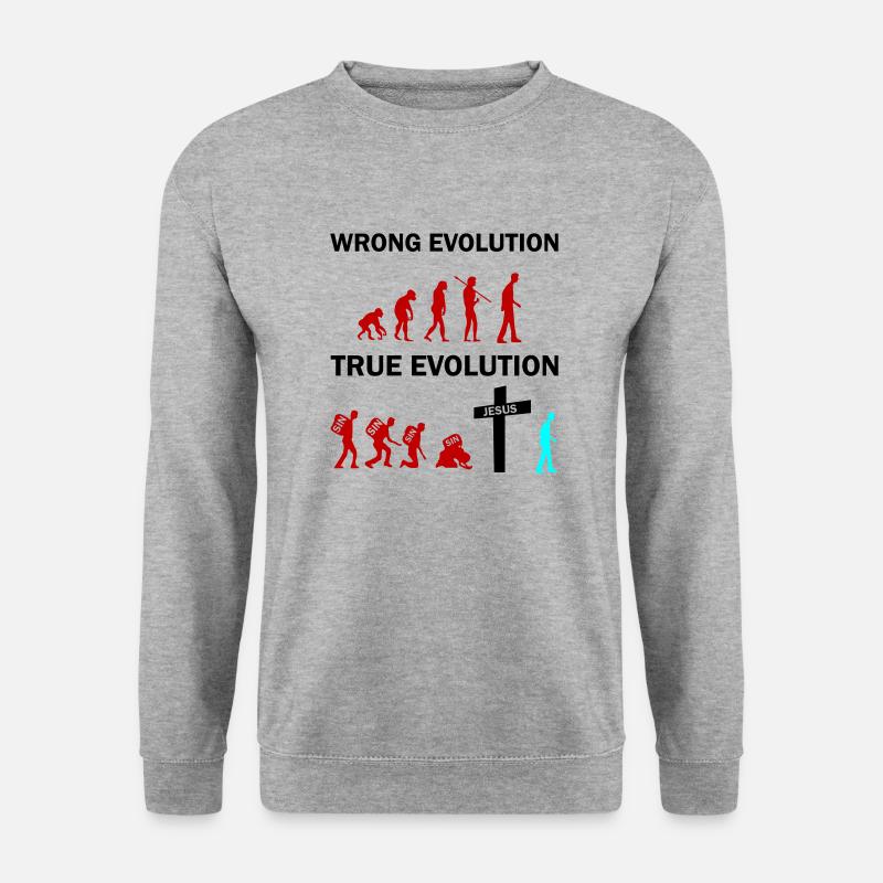 Jésus de la véritable évolution - Sweat-shirt Unisexe - gris chiné