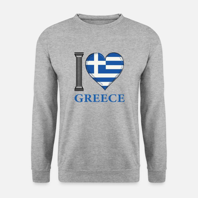 I love Greece - Unisex Pullover - Weißgrau meliert