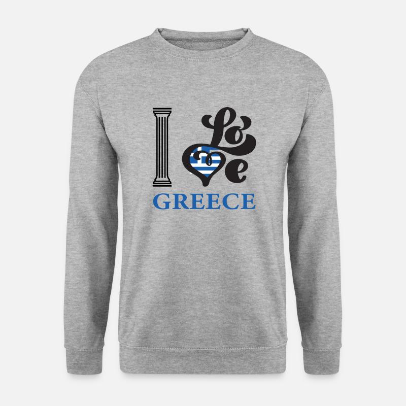 I love Greece - Unisex Pullover - Weißgrau meliert
