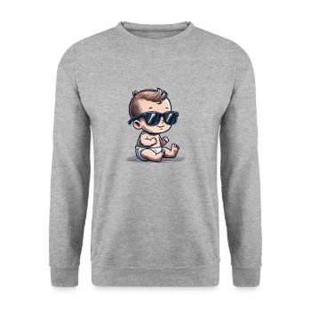 baby sonnenbrille - Unisex Pullover - Weißgrau meliert - Vorne - Alina (178cm) & Michal (187cm)