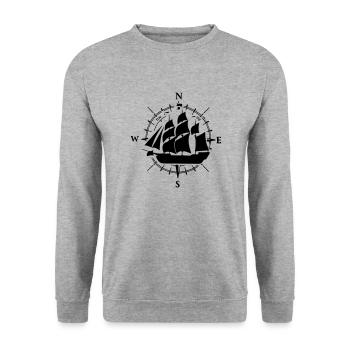 voilier - Sweat-shirt Unisexe - gris chiné - Devant - Alina (178cm) & Michal (187cm)