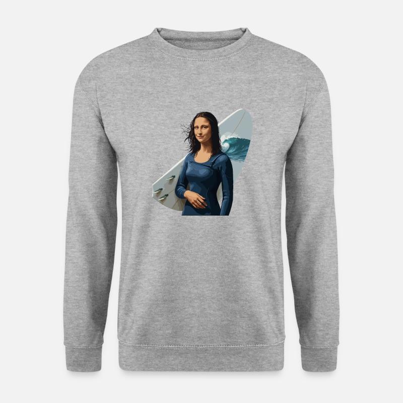 Mona Lisa Surf Babe - Unisex Pullover - Weißgrau meliert