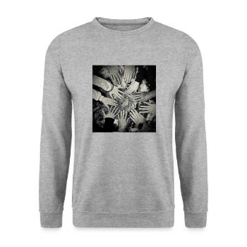 All in our Hands - Unisex Sweatshirt - salt & pepper - Front - Alina (178cm) & Michal (187cm)